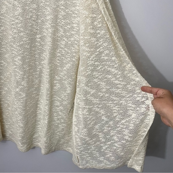 Alia Lightweight Sleeveless Cardigan Sz XL Cream Beige Knit Summer Boho Sweater - Picture 4 of 10